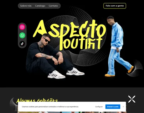 Página inicial do site Aspecto Outfit
