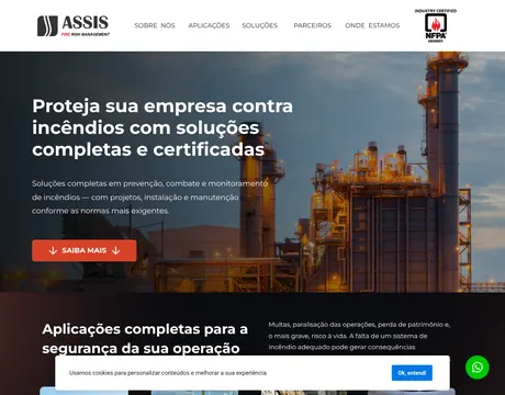 Página inicial do site Assisfire