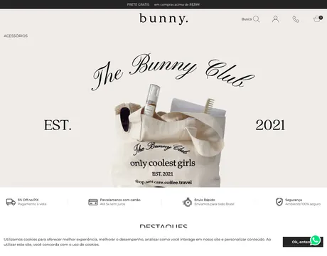 Página inicial do site Bunny