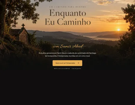 Página inicial do site Enquanto Eu Caminho
