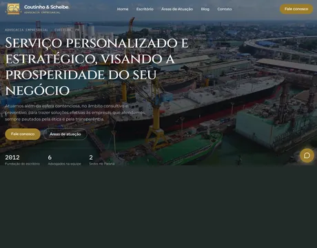 Página inicial do site Coutinho & Scheibe