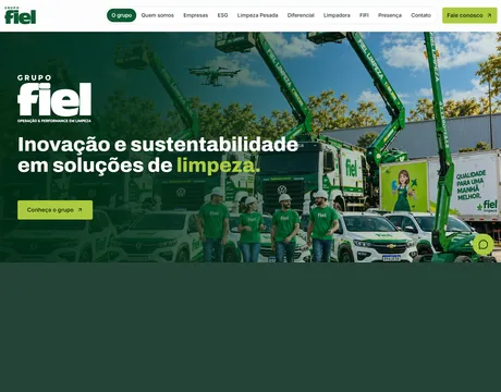 Página inicial do site Grupo Fiel