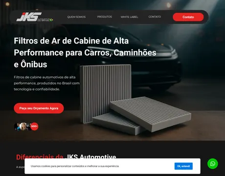Página inicial do site JKS Automotive