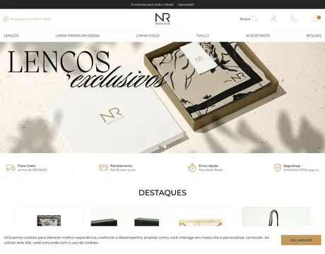 Página inicial do site Nana Reis