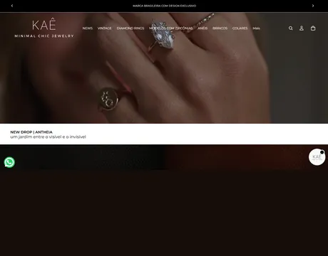 Página inicial do site Kaê