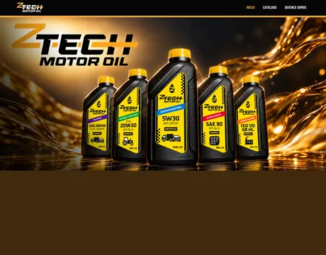 Página inicial do site Ztech Motor Oil